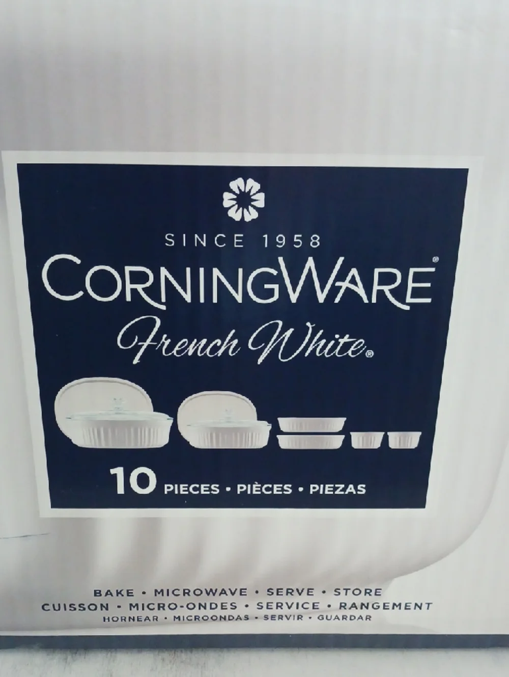 Corningware White Ceramic Lids and Dishes 10pc Set